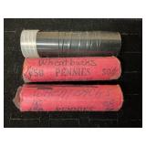 (3) Rolls of Wheatback Pennies