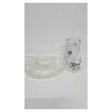 Divided Glass Relish Tray, Glass Mugs (2)