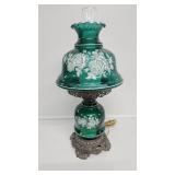 Green Glass Hurricane Lamp Electric