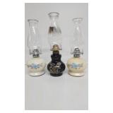Oil Lamps With Clear Chimneys  (3)