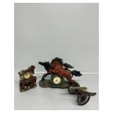 Resin Horse Clocks, Miniature Metal Cannon