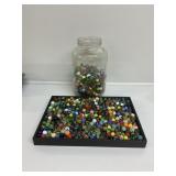 Glass Marbles in Jar