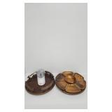 Wood Lazy  Susan,  Lazy Susan Serving Set