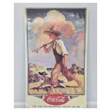 Coca-Cola Tin Sign Boy with Fishing Pole