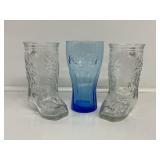 Coca-Cola Blue Drinking Glass, Boot Drinking
