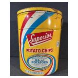 Superior Potato Chip 3lb Tin Container Michigan