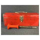 Red Metal Portable Tool Box W/Contents