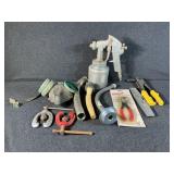 Spray Gun, Gas Nozzles, Respirator, Gloves and