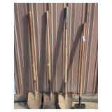 2 Spade Shovels, 1 Flat Shovel