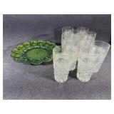 Vintage Iridescent Hobnail Egg Platter