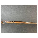 Hand Carved Wooden Walking Stick or Cane