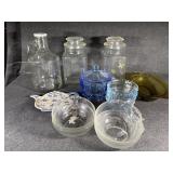Tomato Shape Glass bowls (4), Marinex blue bowls