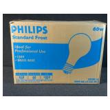 Box Philips Standard Frost Light Bulbs 60W