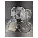Glass serving platters