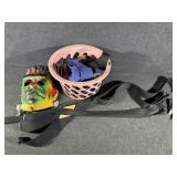 Small Plastic Basket with Suspenders and Belts