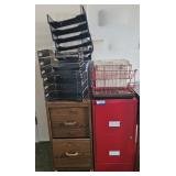 Wooden Filing Cabinet, Red Metal Filing Cabinet,