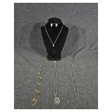 Silver Toned Necklaces(3), Gold Tone Necklace