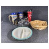 Fire King White with Turquoise Baby Plate