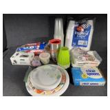 Paper goods, Brown bags, Napkins and Paper plates