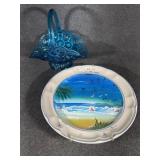 L E Smith Moon and Stars Basket