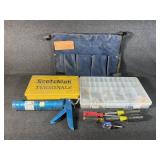 Terminals, Caulk Gun, Bucket Tool Bag