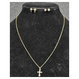 1/20 14k GF Cross Necklace, Gold Tone Cross