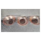 Pink Depression Glass Serving Bowls (3)