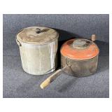 Metal Bucket with Lid, Metal Stovetop Popcorn