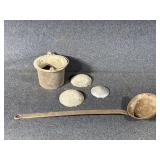 Small Cast Iron Pot, Lead Pieces, Cast Iron Ladle