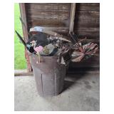 Plastic Trash Bin with Outdoor Decor