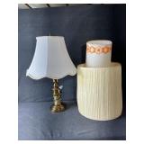 Gold Toned Table Lamp with Lamp Shades