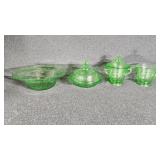 Vaseline Glass Uranium Dishes