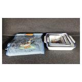 Painted Flowered Casserole Dishes (3)