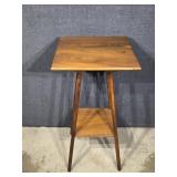 Two Tier Wooden Side Table & Patriotic Birdhouse