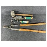 Bypass Loppers, Mallet, Hand Trowel & Rake
