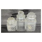 Wexford Patterned Glass Canisters W/Lids(3)