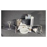 Manual Food Processor & Silver Tone Tray