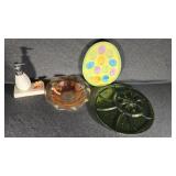 Glass Relish & Egg Trays, Carnival Glass Bowl