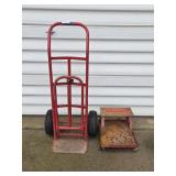 Red 2 Wheel Dolly, Heavy Duty Utility Seat