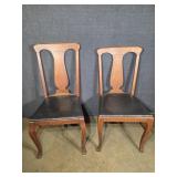 Wooden T-Back Style Chairs (2)