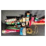 Christmas Bows, Tote of Ribbon, Hot Glue Gun