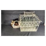 White Metal Bird Cage Home Decor, Candy Basket