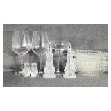 Banana Split Dishes, Wine Goblets, Salt & Pepper