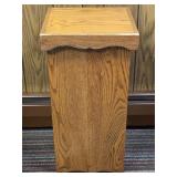 Wooden Lidded Trash Bin