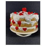 Vintage Ceramic Strawberry Shortcake Cake Stand