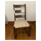 Wooden Rocking Chair w/ floral push pin seat