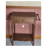 Wooden Wash Table with Drawer and Towel Holders