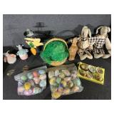 Easter Decorations, Eggs, Rabbits & Grass