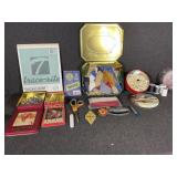 Buttons, Metal Safety Pins, Thread,Scissors(2)