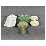 Uranium Glass Fruit Serving Bowl, Small